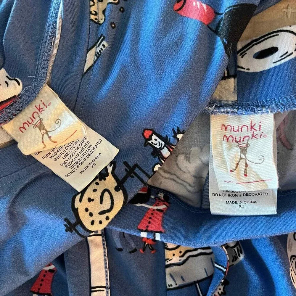 Munki Munki Classic Pajama Set Costco Theme Blue Wine Shopping Homemaker XS‎